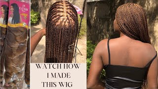 How To Ventilate And Braid A Two Colored Braided Wig. #Youtuber #Youtube #Youtubeshorts