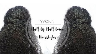 Curly Hairstyles | Half Up Half Down | Yvonni