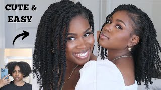 Short Fluffy Mini Twist On Natural Hair W/Extension | Only $8!!