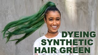 Easy Way To Dye Synthetic Hair | Green Hair Dye Tutorial
