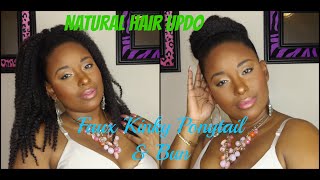 Natural Hair Updo | Faux Kinky Ponytail & Bun 2-In-1 Tutorial || Vicariously Me