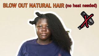 Straightening My Natural 4C Hair With No Heat (Shocking Results )