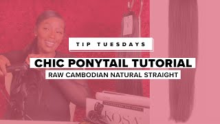Chic Ponytail Hair Style Using The Yummy Extensions Raw Cambodian Natural Straight