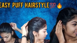 Easy Puff Hairstyle  #Hair #Style #Puff #Easy #Longhair #Subscribe #Malayalam