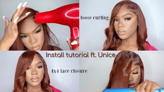 My Name Is Auburn! 4X4 Lace Closure Install Ft. Unice Hair