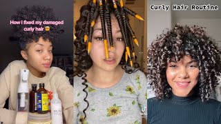  Tiktok Curly Hair Routine Tutorial  - Curly Hair Hacks | Tiktok Compilation