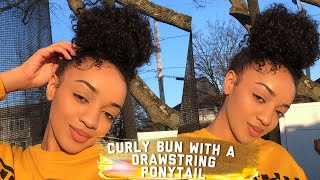 Faux Curly Bun | With Drawstring Ponytail!