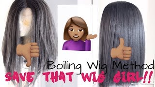Part 1:How To Boil And Blow Dry Your Sythetic Wigs Back To Life! Revive That Old  Matted/Bushy Wig
