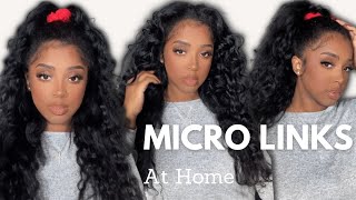 Curly Micro Links On Natural Hair! At Home Ft Curls Queens