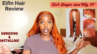 #Elfinhair Review Details Installing Ginger Color Wig! 13X4 Lace Wig  Beginner Friendly