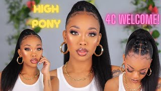 Easy Rubberband Drawstring Ponytail Style! Perfect For 4C Hair! - Ft Betterlength