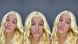 Long Body Wave 613 Blond Lace Wig Install | Alididihair