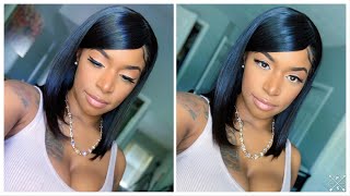 Affordable Human Hair Bob Lace Front Wig | 12 Inch | Donmily Hair