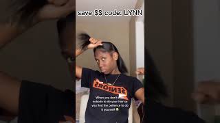 Till The End! She Did This Low Ponytail~ Extended Ponytail On Natural Hair #Elfinhair