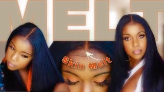 The Best Silky Straight Skin Melt Lace Wig Install*13X6 Real Swiss Lace Ft. My First Wig