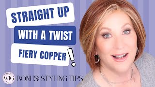 Raquel Welch Straight Up With A Twist Wig Review | Fiery Copper | Bonus Styling Tips! | Classic Wig