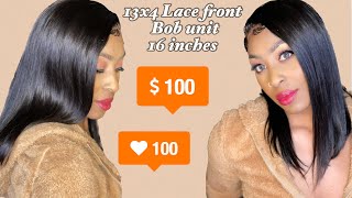 Bob Lace Front Wig Install 13X4 16 Inches Ft. Adugii Hair | Its Jasmine Nichole