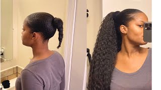 How To Get A Sleek And Longer Ponytail With A Drawstring Ponytail| Long Vacation Girl Ponytail