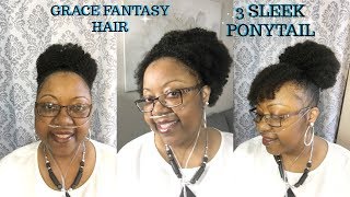 Quick And Easy 4B 4C Kinky Curly Ponytail Ft Grace Fantasy Hair Company