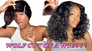Watch Me Transform This Water Wave Wig Into A Wolf Cut  Ft. Celie Hair
