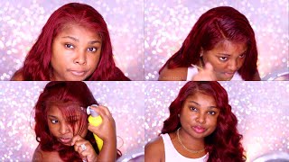 Pre-Colored, Pre-Plucked!Watch Me Install And Style This 99J Lace Front Wig!Ft. Supernova Hair
