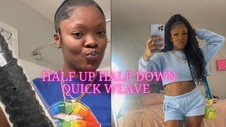 How To Do A Half Up Half Down (Quick Weave) Using Organique Hair