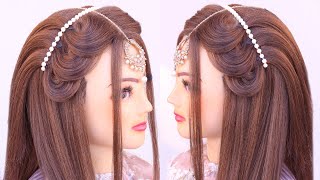 2 Simple Wedding Hairstyles L Curly Hairstyles L Mehndi Hairstyle L Front Variation L Easy Hairstyle