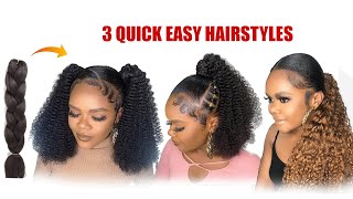 3 Quick And Easy Hairstyle In 10 Minutes/ Using Braid Extension
