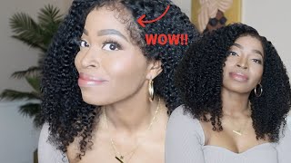 No Work Needed Kinky Curly Wig With 4C Edges Natural Baby Hair | Ft. Beauty Forever Hair