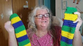Crochet Mardi Gras Socks * Surgery Update