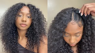 New V-Part Curly Wig | No Leave Out, Glue, Or Lace | Ft. Klaiyi Hair