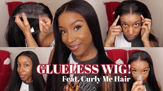 This Wig Made My Life So Easy  Lace Came Pre Cut And Pre Plucked  | Curlyme Hair #Gluelesswig