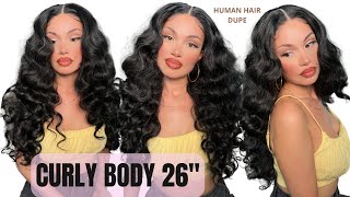  Curly Body 26 Wig |  Sensationnel Butta Lace Human Hair Blend Wig