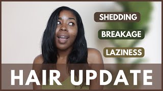 Hair Update: Relaxed Hair Update | The Lazy Syndrome Has Taken Over | Denaj