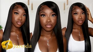 Great Everyday 4X4 Closure Wig Install | Very Beginner Friendly | Ft. Junoda Hair By Sezzle