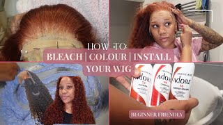 How To: Bleach Bath, Water Colour, Pluck, + Install | Ft 26 Inch Water Wave Wig From Curlyme Hair