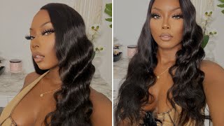 Glueless V Part Boby Wave Wig: No Gel No Glue No Leave-Out? | Ft Unice Hair