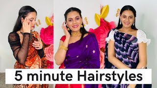 5 Mins Easy Hairstyles For College And Working Women | With Love Sindhu