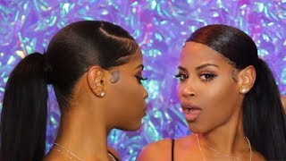 Best Easy Protective Style Sleek Ponytail W/ Extensions (No Heat)