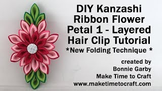 Diy Kanzashi Ribbon Flower Petal #1 Folding Variation Hair Clip Tutorial