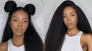 Beginner Friendly Lace Wig Install | Glueless Install |  Kinky Straight Wig Ft Unice Hair