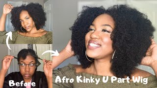 How To: Afro Kinky U Part Wig Tutorial (4C Coily) | Protective Style | $23 Outre Hair