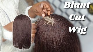 Diy: How To Do Blunt Twists Wig / Long Blunt Cut Wig / Braid Wig Making