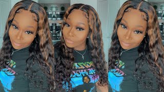 Trying Something New! Custom Highlights Loose Deep Wave Wig Install Ft. Wavymy
