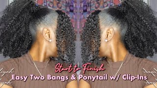Easy Curly Two Bangs And Ponytail Tutorial *Beginner Friendly* || Viral Tiktok Hairstyles