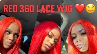 Red 360 Lace Wig