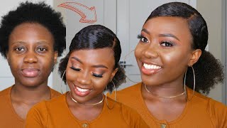 From Short Natural Hair To Slick Down Low Puff Ponytail Tutorial In Minutes | Wowafrican