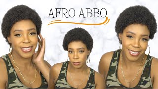 Janet Collection Natural Curly Synthetic Hair Wig - Afro Abbo --/Wigtypes.Com