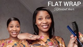 How To Flat Wrap Relaxed Hair Easily | Short To Medium Hair | Relaxed Hair Care