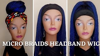 Diy: Micro Braided Headband Wig/Glueless Crochet Wig For Beginners/Tblue Ombre Wig.